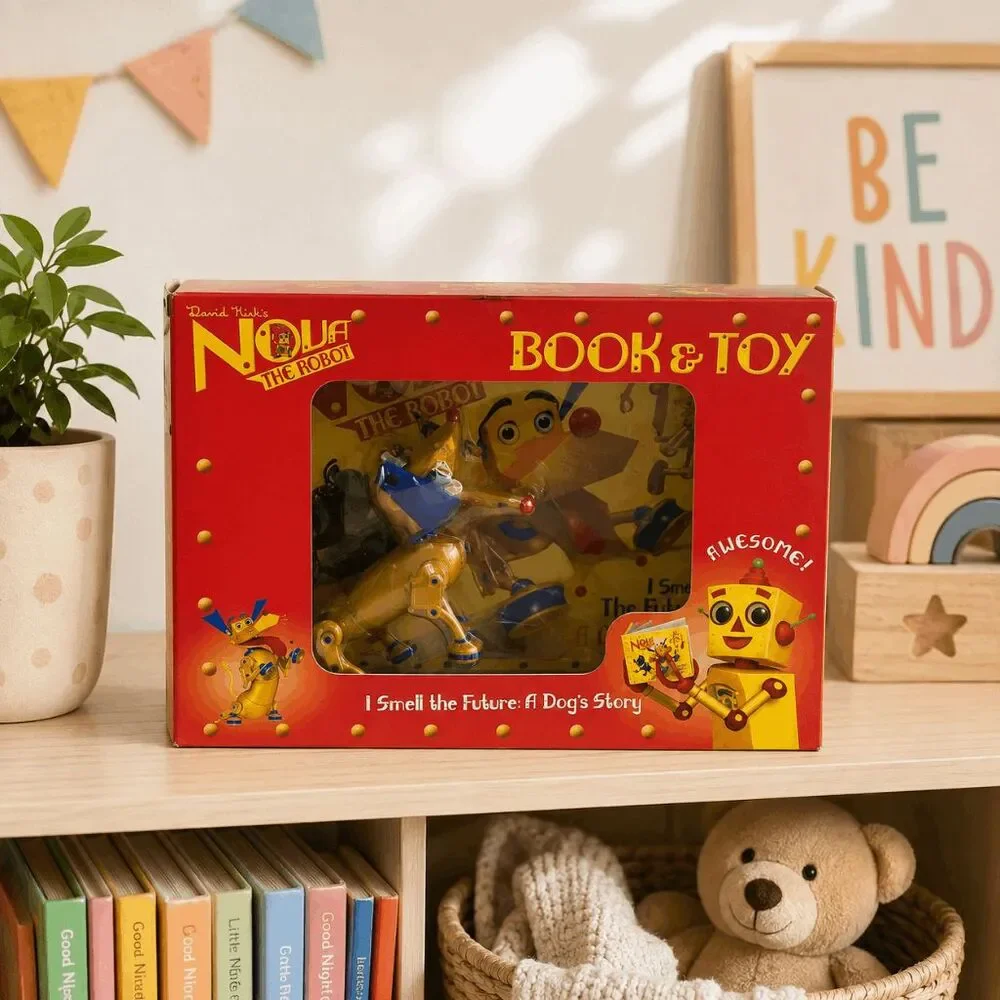 DAVID KIRK'S Nova The Robot Sparky Dog BOOK & TOY Set